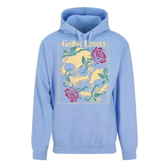 Gothic Lovers Skull And Rose Unisex Surf Hoodie