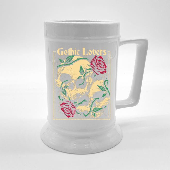 Gothic Lovers Skull And Rose Front & Back Beer Stein