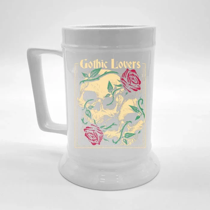 Gothic Lovers Skull And Rose Front & Back Beer Stein