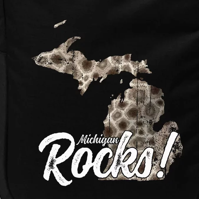 Great Lakes Shaped Wo Petoskey Stone Michigan Rocks Impact Tech Backpack