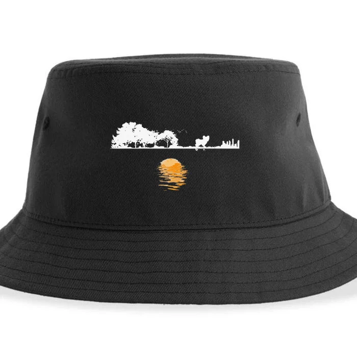 Guitar Lake Shadow Lover Gift Papillion Dog Funny Sustainable Bucket Hat