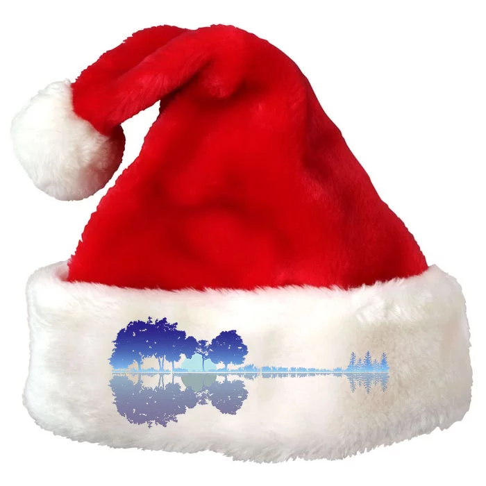 Guitar Lake Shadow Music Lovers Rock Guitar Musician Premium Christmas Santa Hat