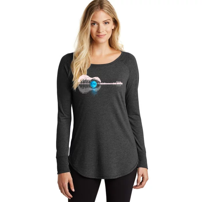 Guitar Lake Shadow Love Guitar Musician Women's Perfect Tri Tunic Long Sleeve Shirt