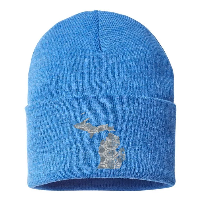 Great Lakes Shaped Women Summer Petoskey Stone Michigan Sustainable Knit Beanie