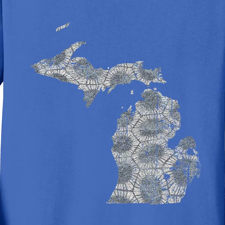 Great Lakes Shaped Women Summer Petoskey Stone Michigan Kids Long Sleeve Shirt