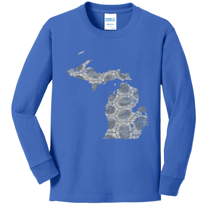 Great Lakes Shaped Women Summer Petoskey Stone Michigan Kids Long Sleeve Shirt