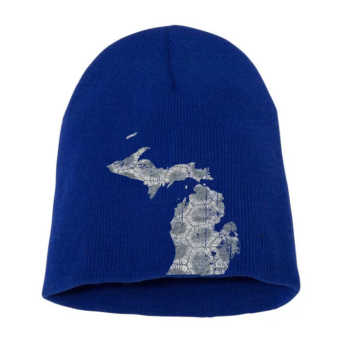 Great Lakes Shaped Women Summer Petoskey Stone Michigan Short Acrylic Beanie