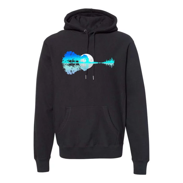 Guitar Lake Shadow Love Guitar Music For Musician Band Premium Hoodie