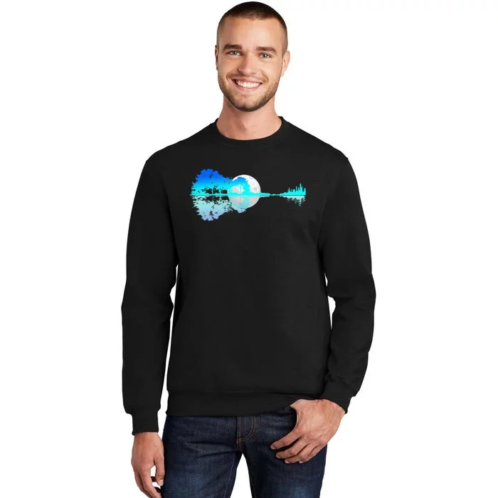 Guitar Lake Shadow Love Guitar Music For Musician Band Tall Sweatshirt