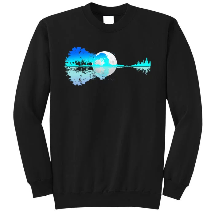 Guitar Lake Shadow Love Guitar Music For Musician Band Tall Sweatshirt