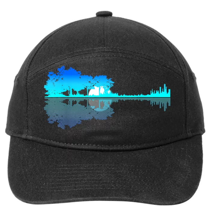 Guitar Lake Shadow Love Guitar Musician 7-Panel Snapback Hat