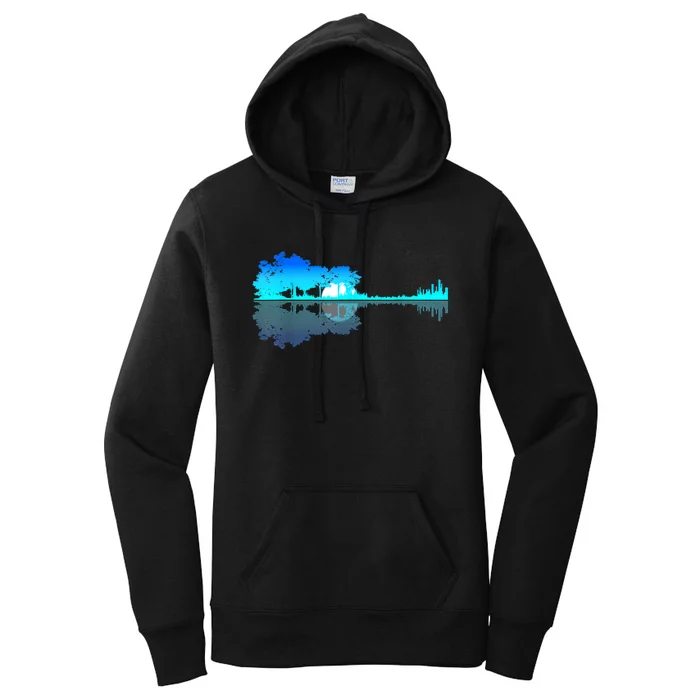 Guitar Lake Shadow Love Guitar Musician Women's Pullover Hoodie