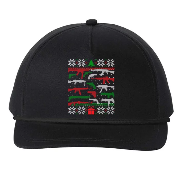 Gun Lover Second Adt Ugly Christmas Gun Enthusiast Gift Snapback Five-Panel Rope Hat