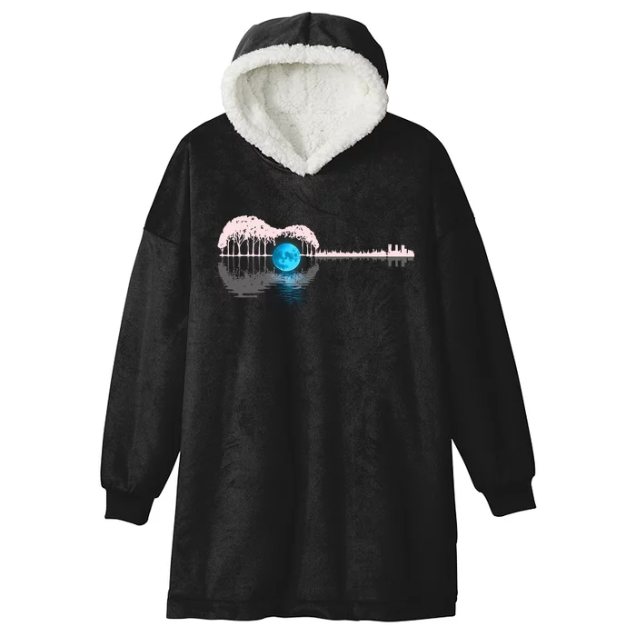 Guitar Lake Shadow Love Guitar Musician Hooded Wearable Blanket