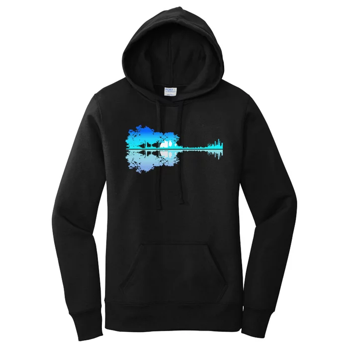 Guitar Lake Shadow Love Guitar Musician Women's Pullover Hoodie