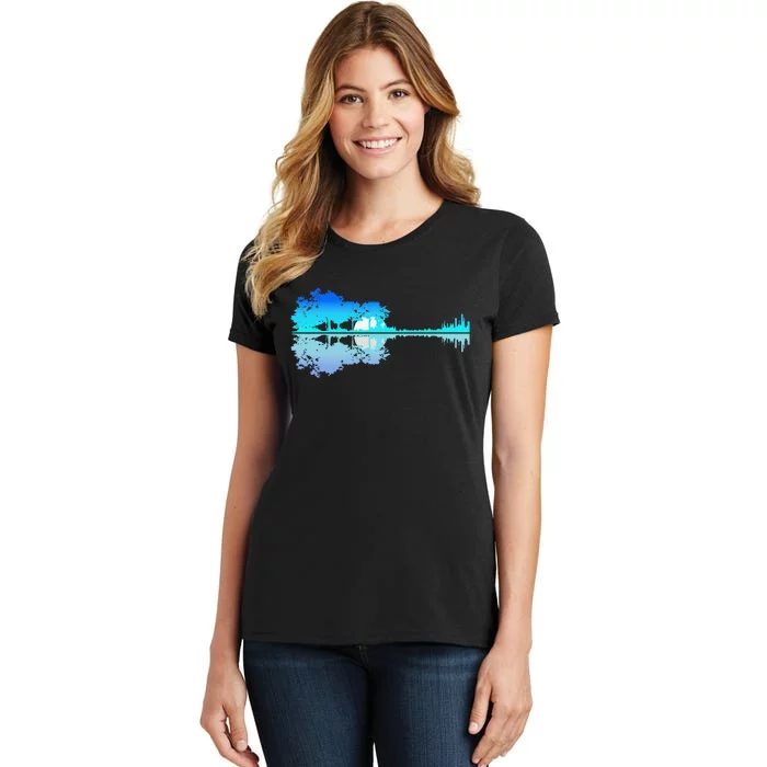 Guitar Lake Shadow Love Guitar Musician Women's T-Shirt