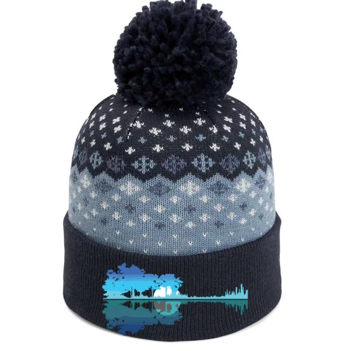 Guitar Lake Shadow Love Guitar Musician The Baniff Cuffed Pom Beanie