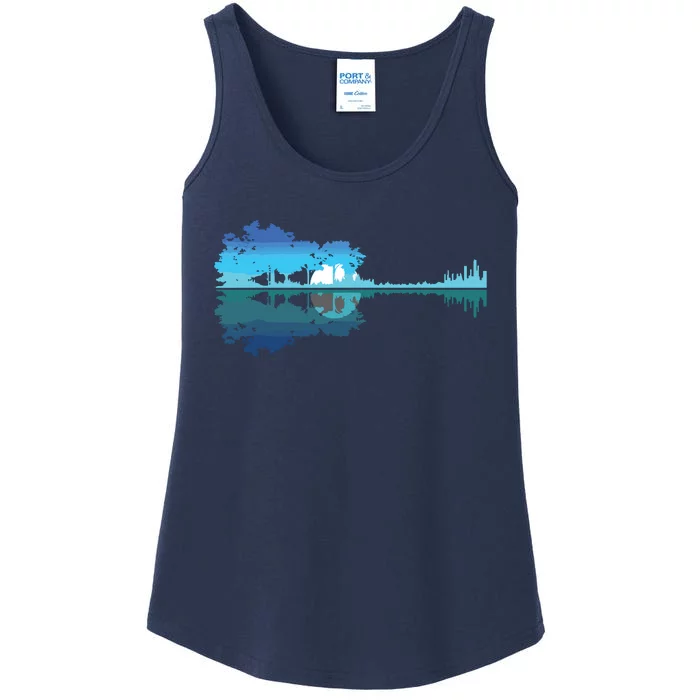 Guitar Lake Shadow Love Guitar Musician Ladies Essential Tank