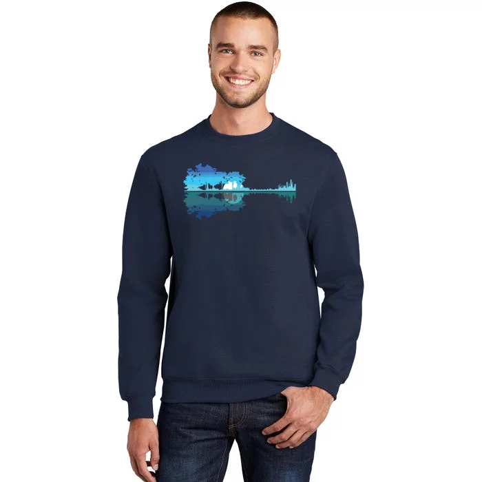 Guitar Lake Shadow Love Guitar Musician Tall Sweatshirt