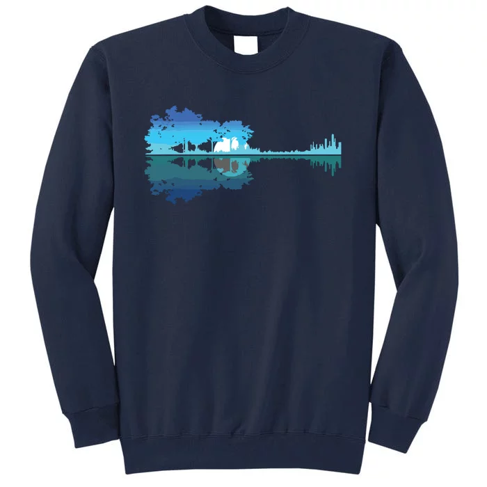 Guitar Lake Shadow Love Guitar Musician Tall Sweatshirt