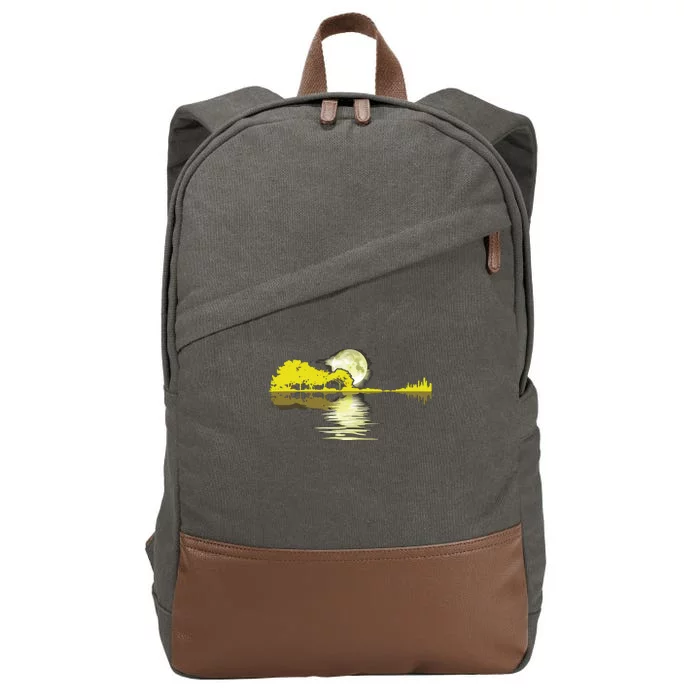 Guitar Lake Shadow Love Guitar Musician Cotton Canvas Backpack