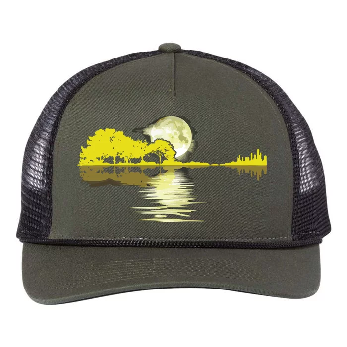 Guitar Lake Shadow Love Guitar Musician Retro Rope Trucker Hat Cap