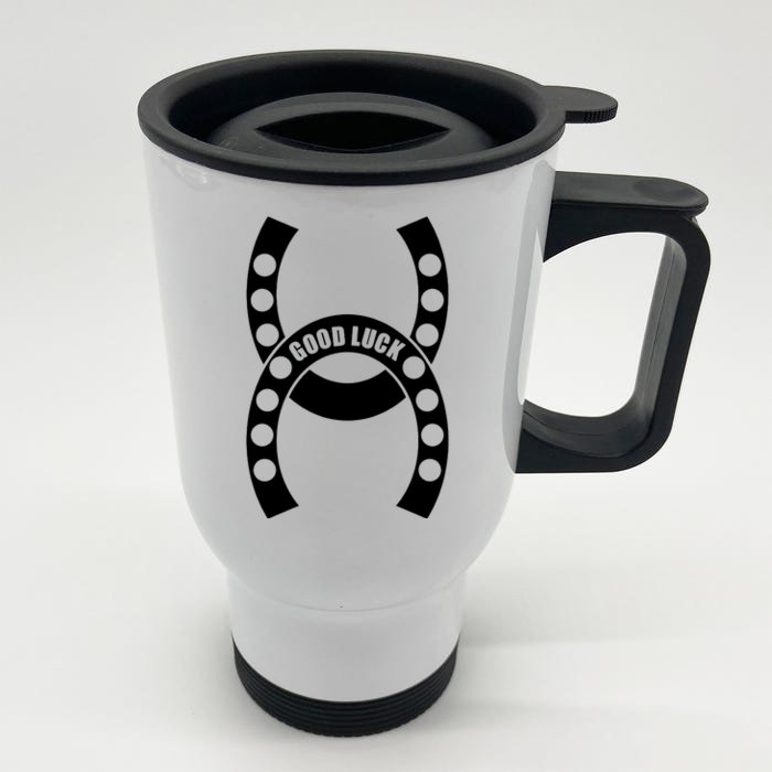 Good Luck The Lucky Horseshoes Front & Back Stainless Steel Travel Mug