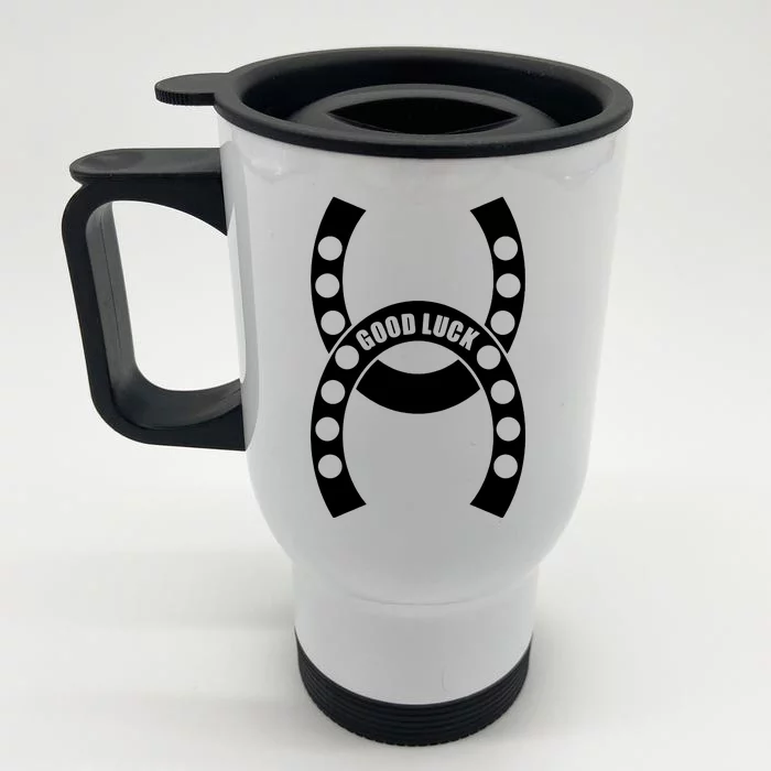 Good Luck The Lucky Horseshoes Front & Back Stainless Steel Travel Mug