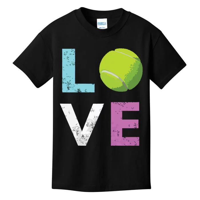 Girls Love Tennis Best Fun Birthday Gift Kids T-Shirt