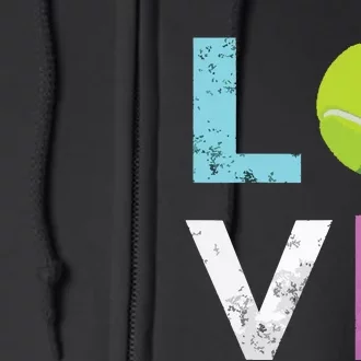 Girls Love Tennis Best Fun Birthday Gift Full Zip Hoodie