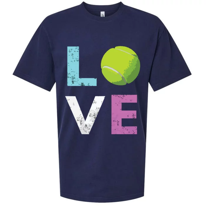 Girls Love Tennis Best Fun Birthday Gift Sueded Cloud Jersey T-Shirt