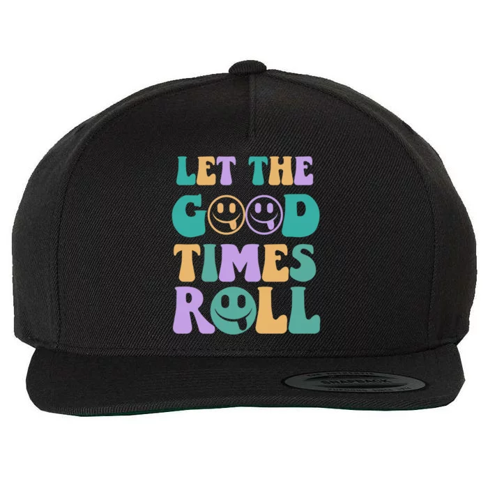 Groovy Let The Good Times Roll Mardi Gras Funny Gift Wool Snapback Cap