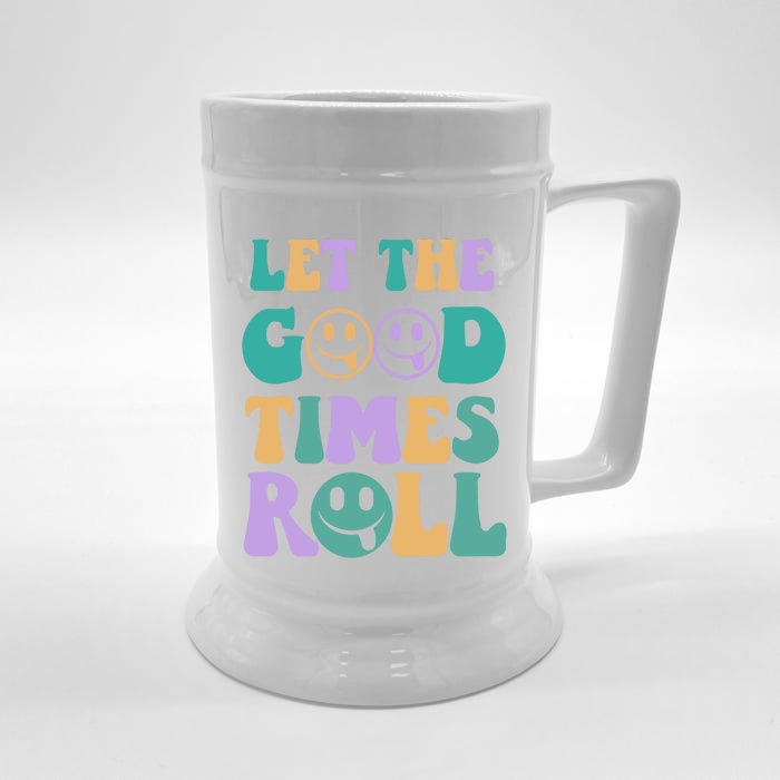 Groovy Let The Good Times Roll Mardi Gras Funny Gift Front & Back Beer Stein