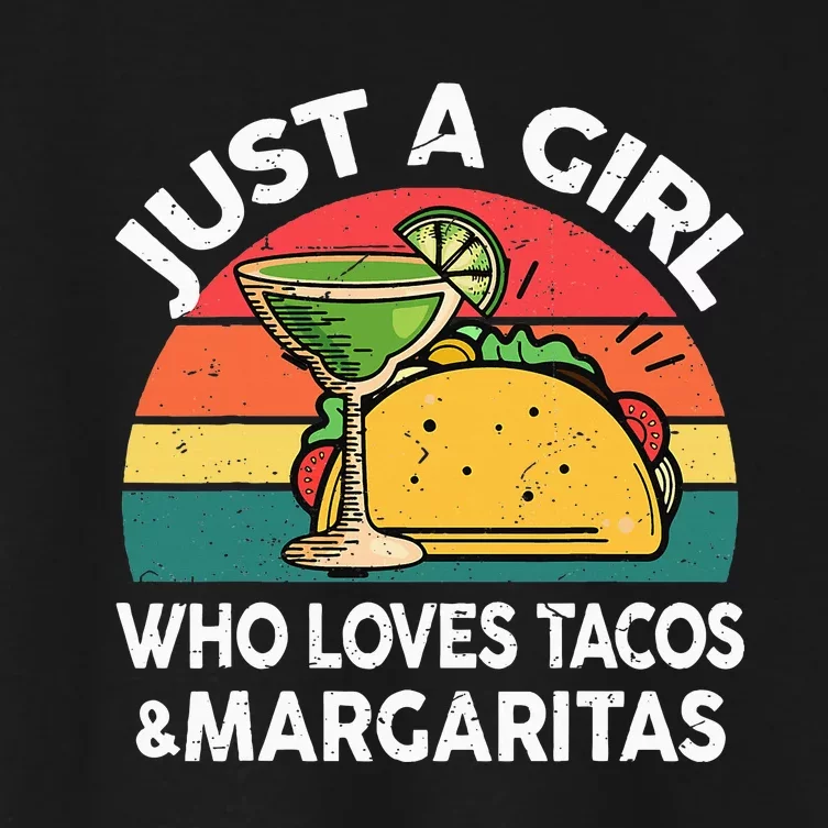 Girl Love Tacos Margarita Cinco De Mayo Mexican Women Women's Crop Top Tee