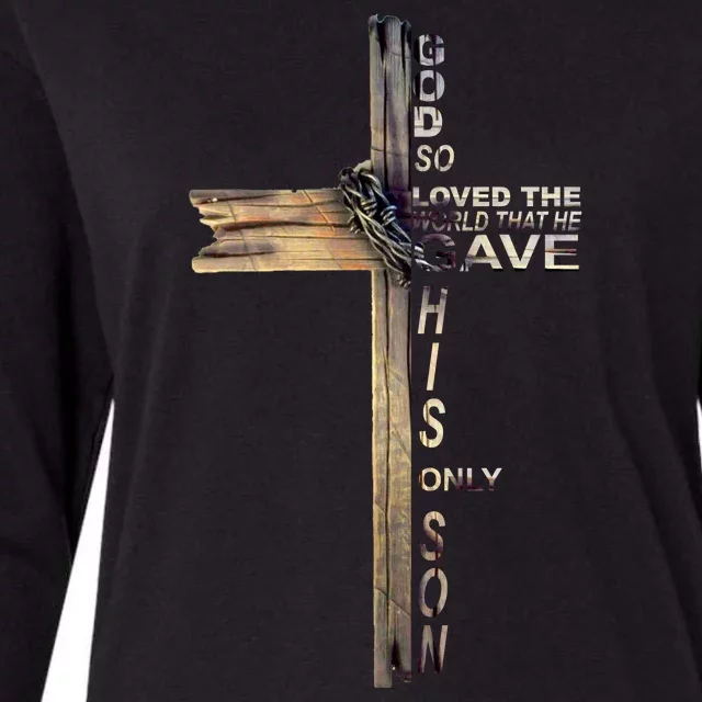 God Loved The World That He Gave His Only Son Womens Cotton Relaxed Long Sleeve T-Shirt