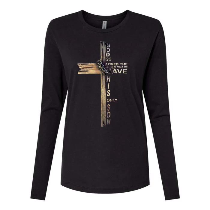 God Loved The World That He Gave His Only Son Womens Cotton Relaxed Long Sleeve T-Shirt