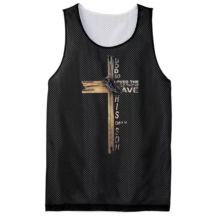 God Loved The World That He Gave His Only Son Mesh Reversible Basketball Jersey Tank