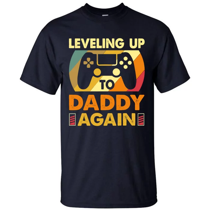 Gamer Leveling Up To Daddy Again Pregnancy Announcement Tall T-Shirt