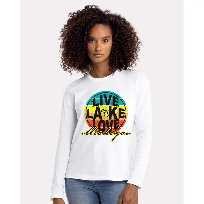 Great Lake Upper Peninsula Michigan Up North Womens Cotton Relaxed Long Sleeve T-Shirt