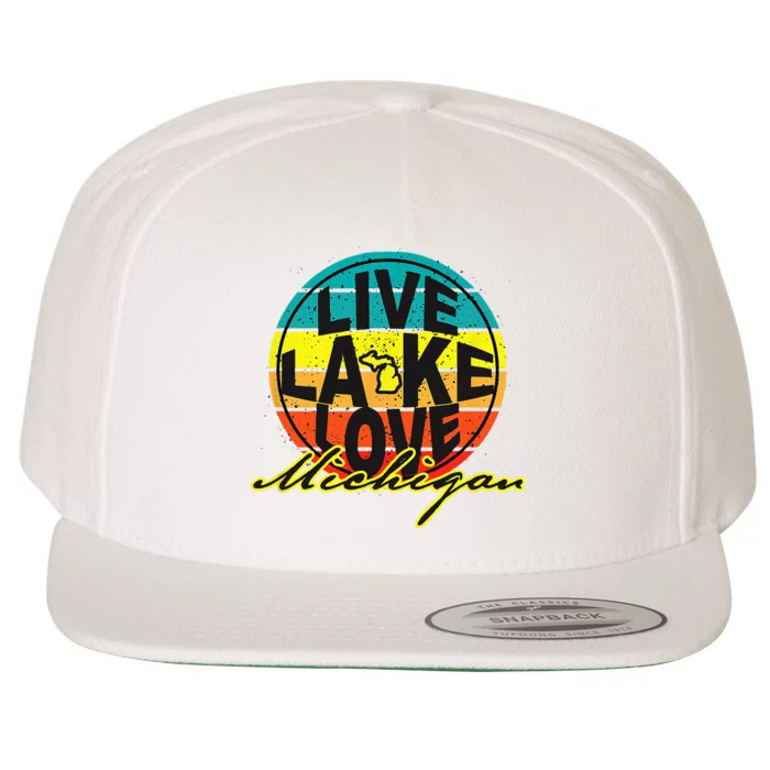 Great Lake Upper Peninsula Michigan Up North Wool Snapback Cap