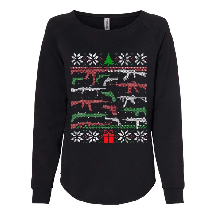 Gun Lovers Ugly Christmas 2nd Amendment Gun Enthusiast Xmas Womens California Wash Sweatshirt