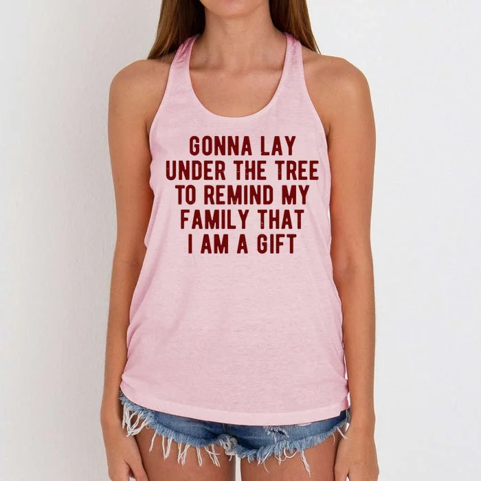 Gonna Lay Under The Tree To Remind My Family That I Am A Gift Women's Knotted Racerback Tank