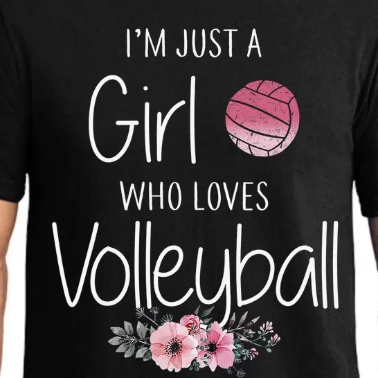 Girls Love Volleyball Best Fun Birthday Gift Pajama Set