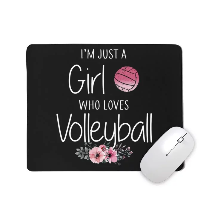 Girls Love Volleyball Best Fun Birthday Gift Mousepad