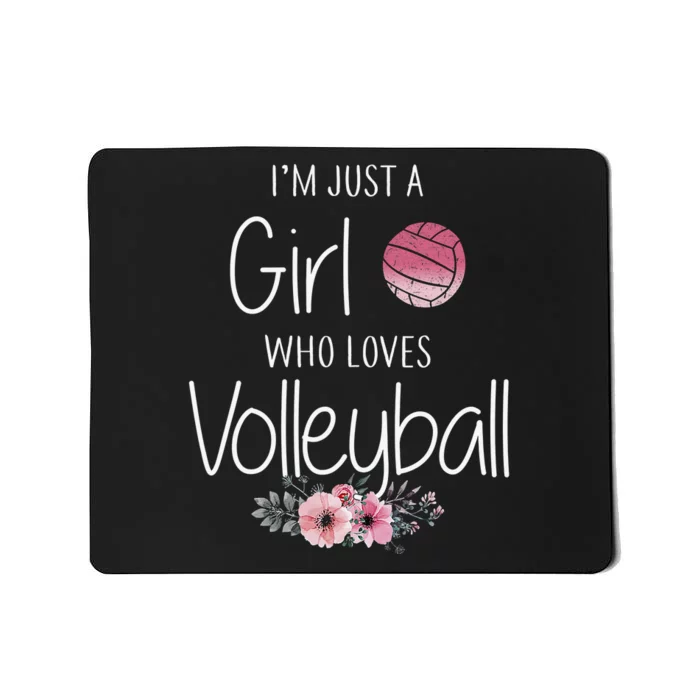 Girls Love Volleyball Best Fun Birthday Gift Mousepad