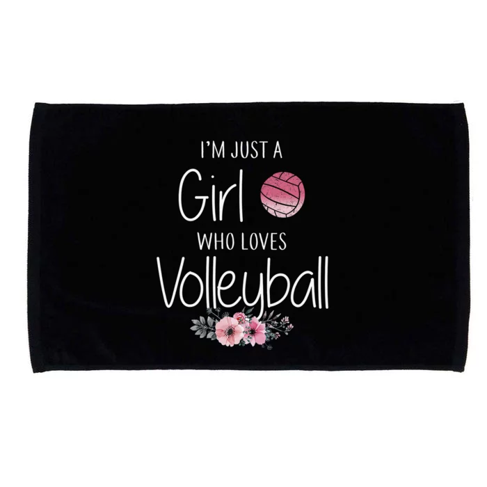 Girls Love Volleyball Best Fun Birthday Gift Microfiber Hand Towel