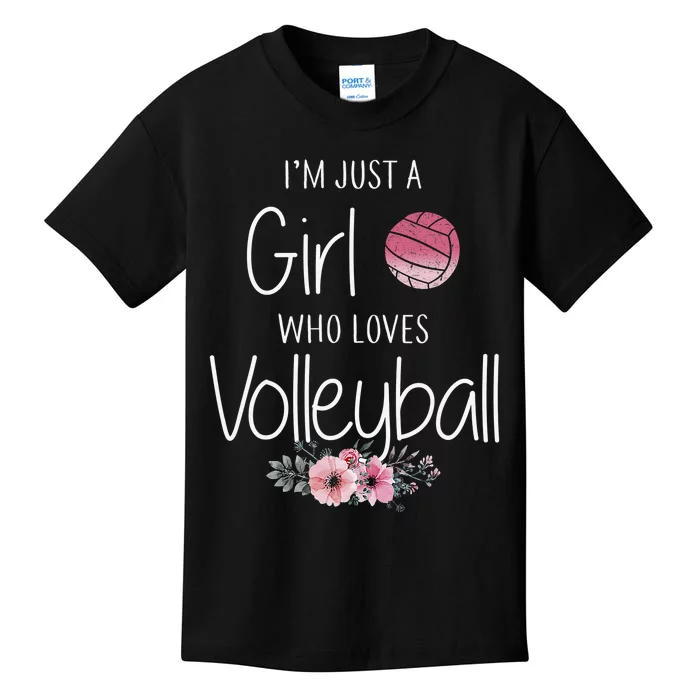 Girls Love Volleyball Best Fun Birthday Gift Kids T-Shirt