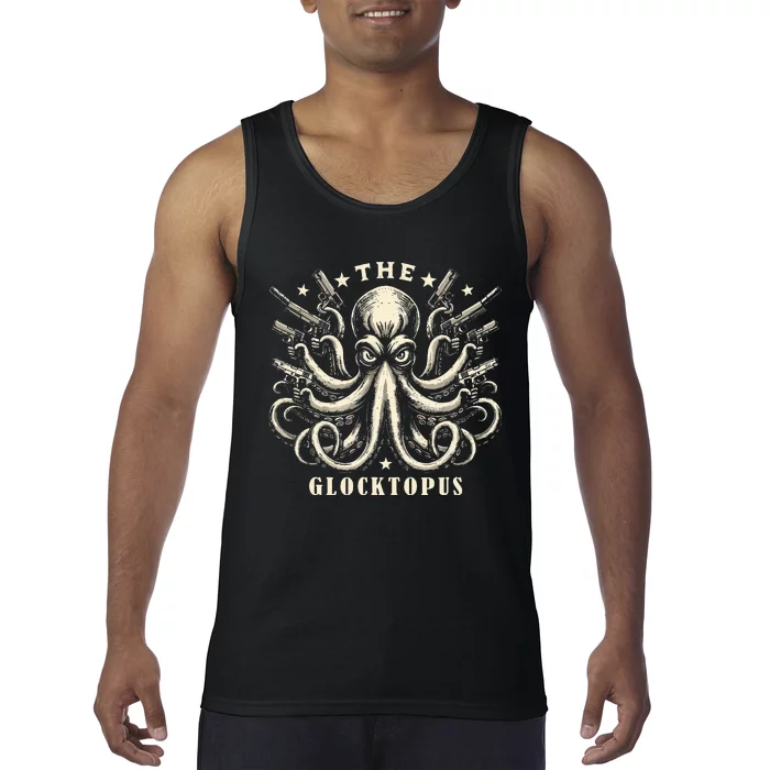 Gun Lover Vintage Squid Octopus Tank Top