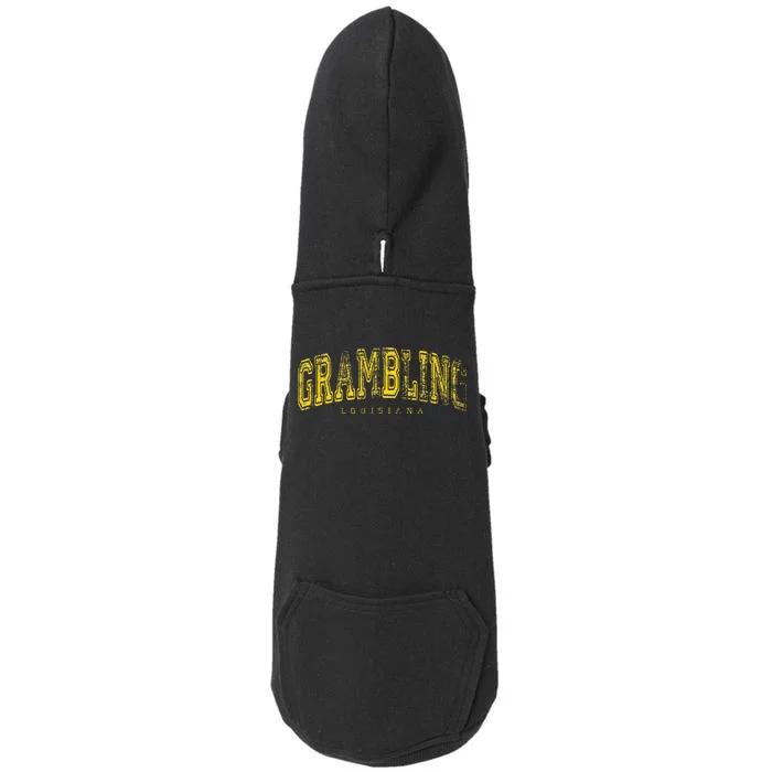 Grambling Louisiana Vintage Retro Us City State Travel Doggie 3-End Fleece Hoodie