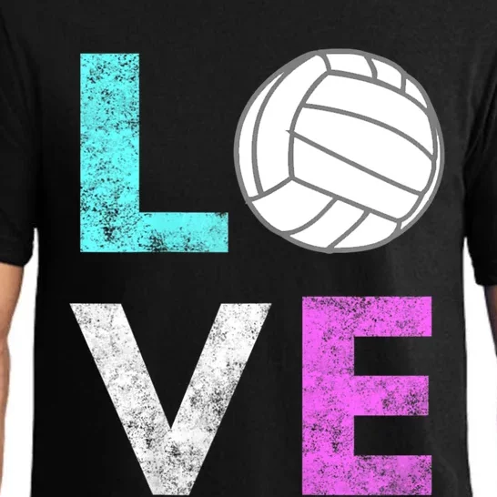 Girls Love Volleyball Best Fun Birthday Gift TShirt Pajama Set